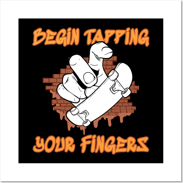 Tapping Your Fingers Fingerboarding Skatepark Gift Wall Art by amango